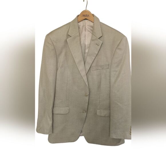 Chaps Men's Light Weight Polyester  Tan Sport Coat Size 42 Regular - Picture 1 of 6